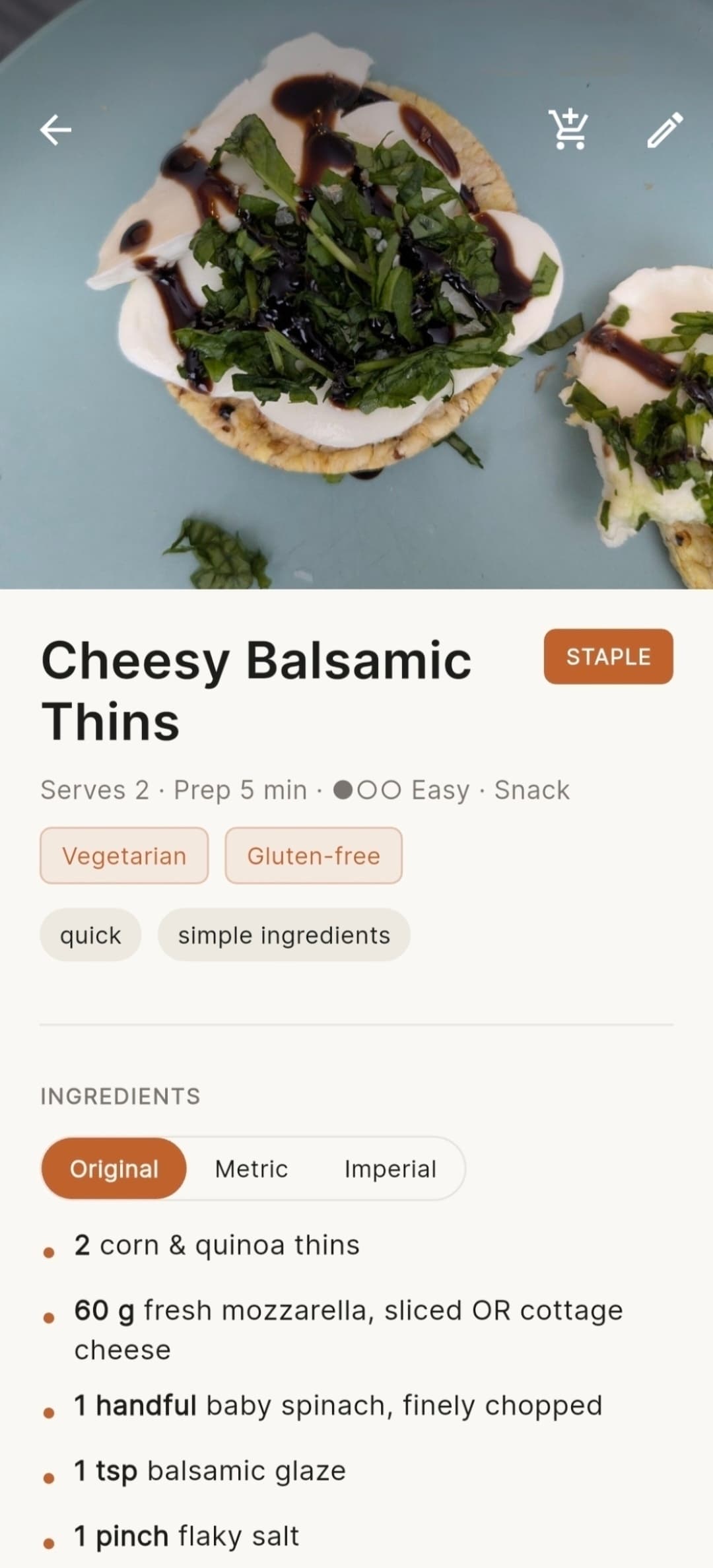 Crumbs recipe detail showing ratings and recipe information